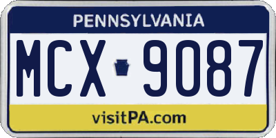 PA license plate MCX9087