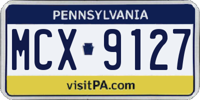 PA license plate MCX9127
