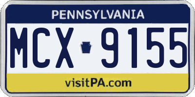 PA license plate MCX9155