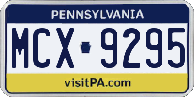 PA license plate MCX9295