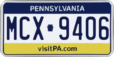 PA license plate MCX9406