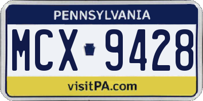 PA license plate MCX9428