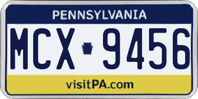 PA license plate MCX9456