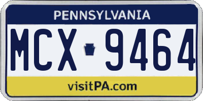 PA license plate MCX9464