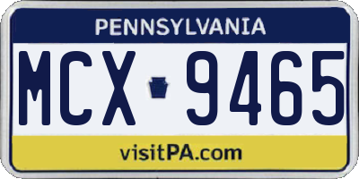 PA license plate MCX9465