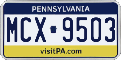 PA license plate MCX9503