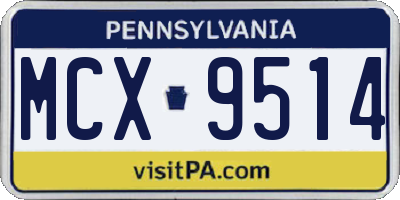PA license plate MCX9514
