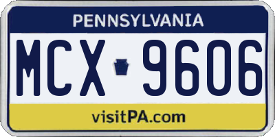PA license plate MCX9606