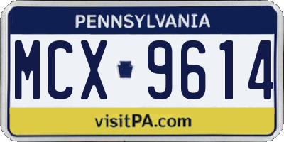 PA license plate MCX9614