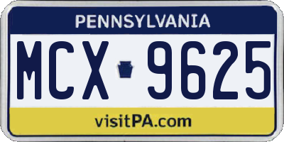 PA license plate MCX9625