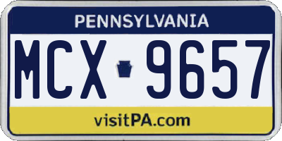 PA license plate MCX9657