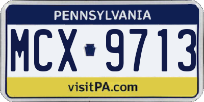 PA license plate MCX9713
