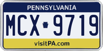 PA license plate MCX9719