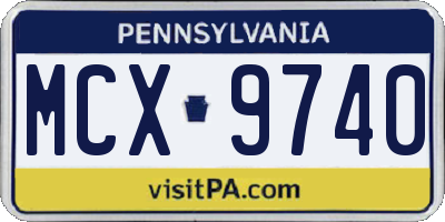 PA license plate MCX9740