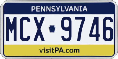 PA license plate MCX9746