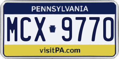 PA license plate MCX9770