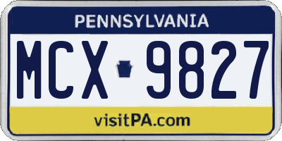 PA license plate MCX9827