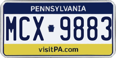 PA license plate MCX9883