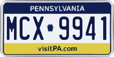 PA license plate MCX9941
