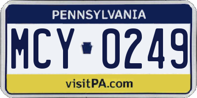 PA license plate MCY0249