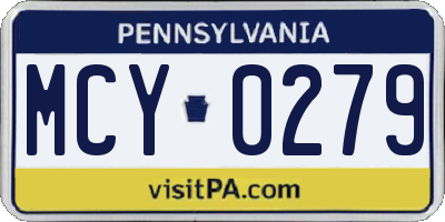 PA license plate MCY0279
