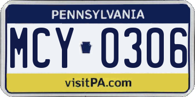 PA license plate MCY0306