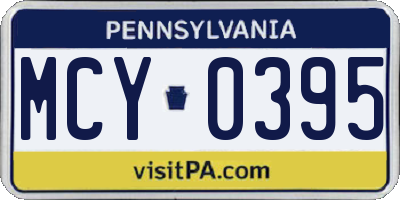 PA license plate MCY0395