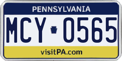 PA license plate MCY0565