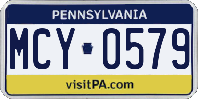 PA license plate MCY0579