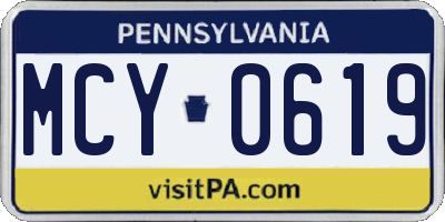 PA license plate MCY0619