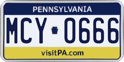 PA license plate MCY0666
