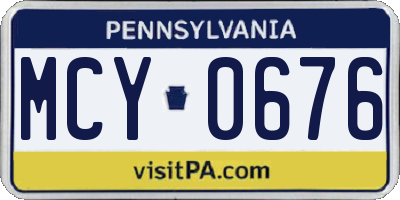 PA license plate MCY0676