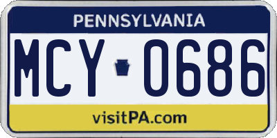PA license plate MCY0686
