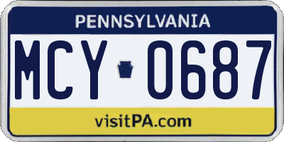 PA license plate MCY0687