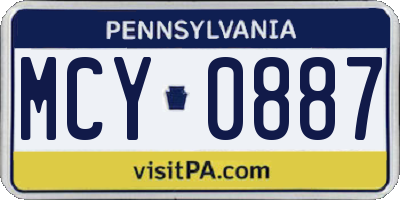 PA license plate MCY0887