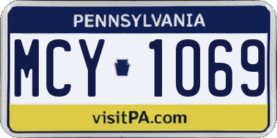 PA license plate MCY1069
