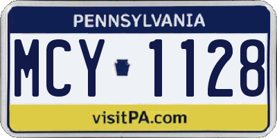 PA license plate MCY1128