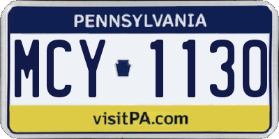 PA license plate MCY1130