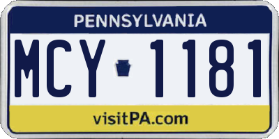 PA license plate MCY1181