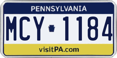 PA license plate MCY1184