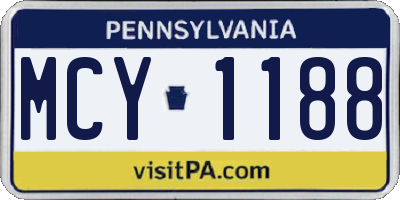 PA license plate MCY1188