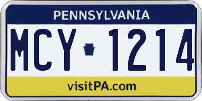PA license plate MCY1214