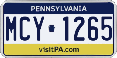 PA license plate MCY1265