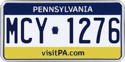 PA license plate MCY1276