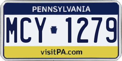 PA license plate MCY1279