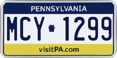 PA license plate MCY1299