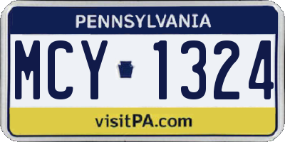 PA license plate MCY1324