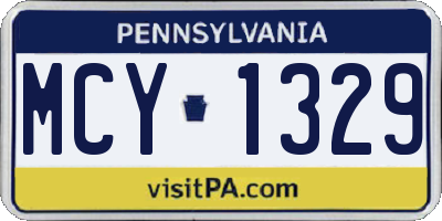 PA license plate MCY1329
