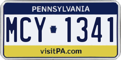 PA license plate MCY1341