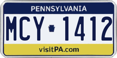 PA license plate MCY1412